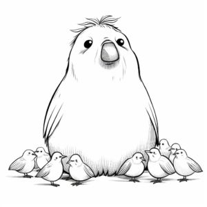 Cute Capybara and Birds Coloring Pages 1