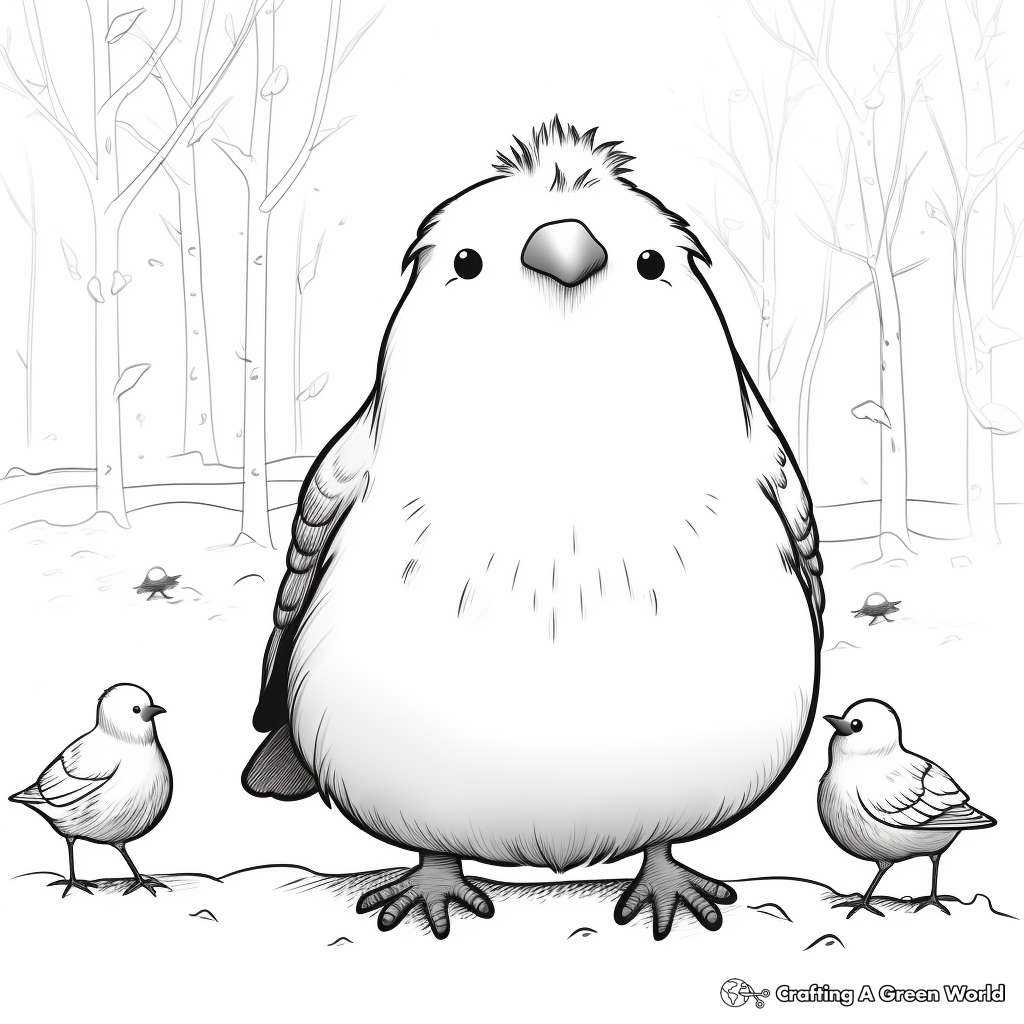 Cute Capybara and Birds Coloring Pages 4