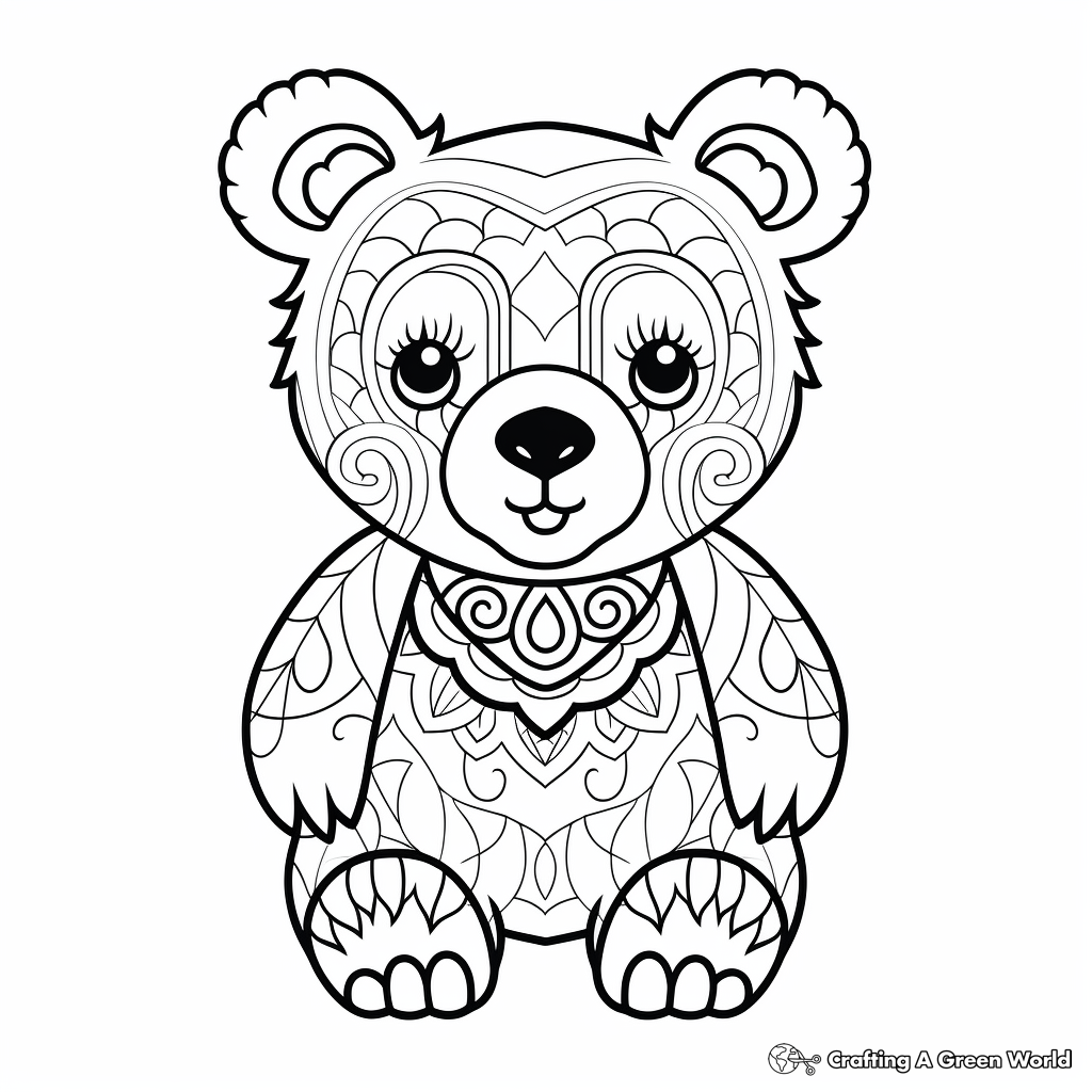 Cute Cartoon Bear Coloring Pages for Fun 1
