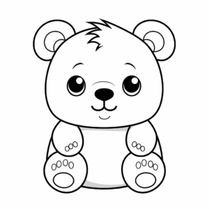 Cute Cartoon Bear Coloring Pages for Fun 2