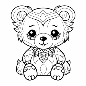 Cute Cartoon Bear Coloring Pages for Fun 3