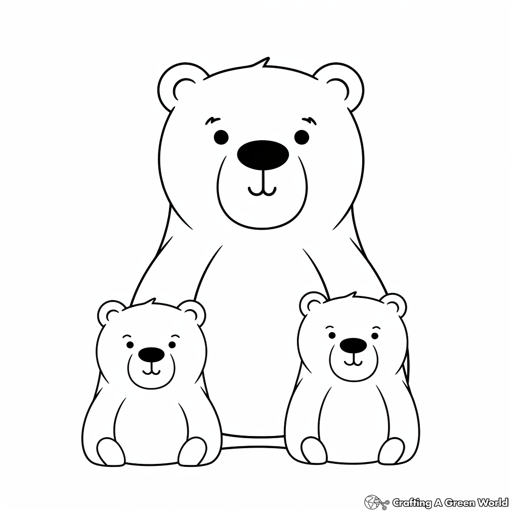 Cute Cartoon Bear Family Coloring Pages 4