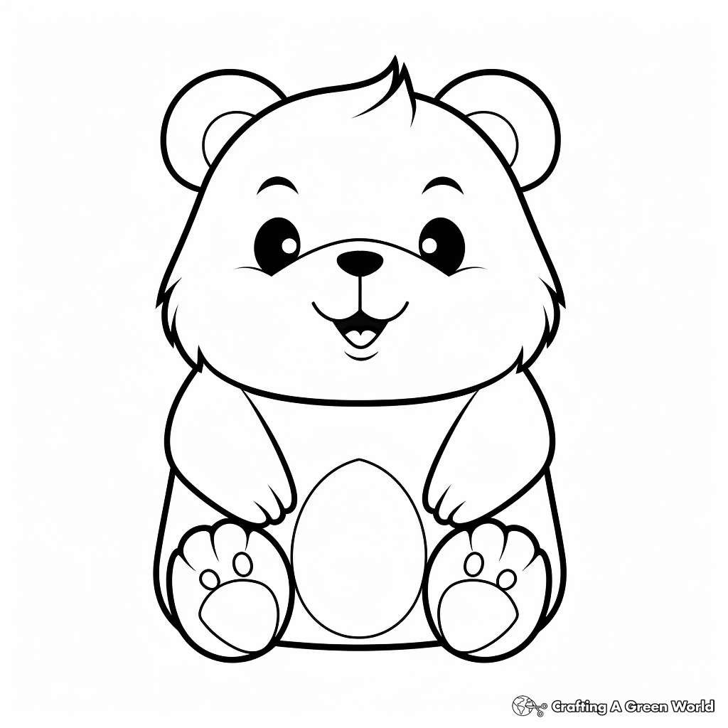 Cute Cartoon Beaver Coloring Pages 2
