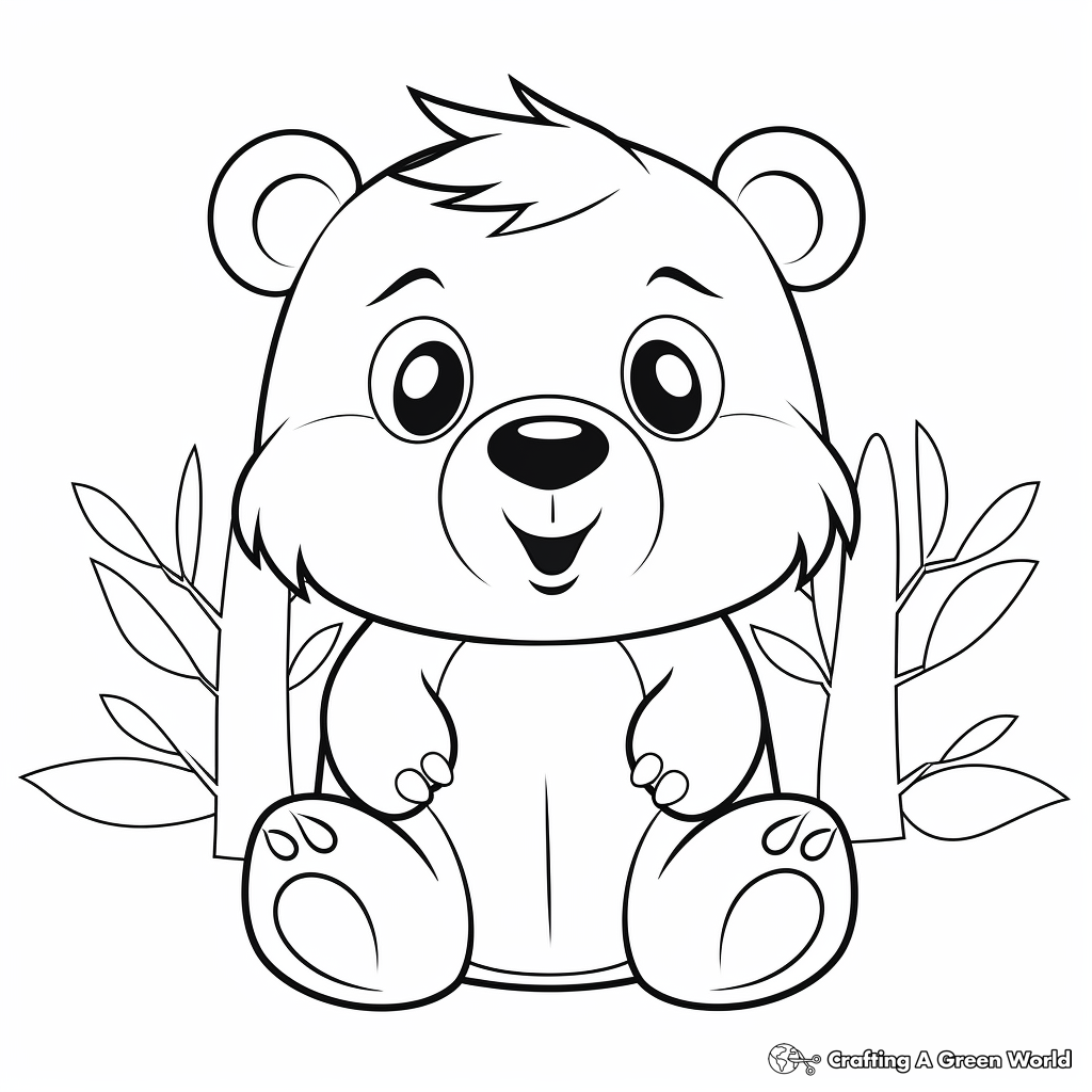 Cute Cartoon Beaver Coloring Pages 4