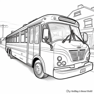 Cute Cartoon Bus Coloring Pages for Kids 1
