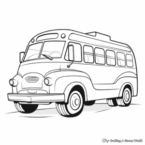 Cute Cartoon Bus Coloring Pages for Kids 2