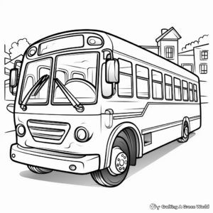 Cute Cartoon Bus Coloring Pages for Kids 3