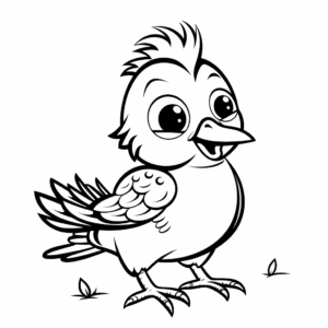 Cute Cartoon Cardinal Coloring Pages for Kids 4