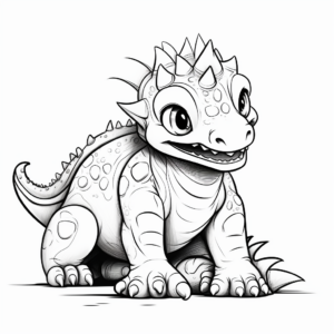 Cute Cartoon Carnotaurus Coloring Pages for Children 1