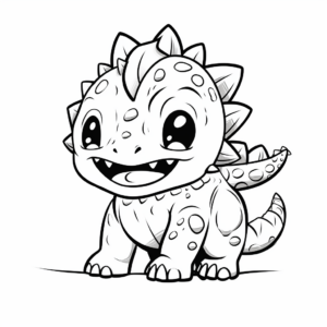 Cute Cartoon Carnotaurus Coloring Pages for Children 2