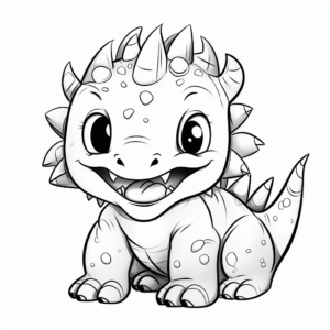 Cute Cartoon Carnotaurus Coloring Pages for Children 3