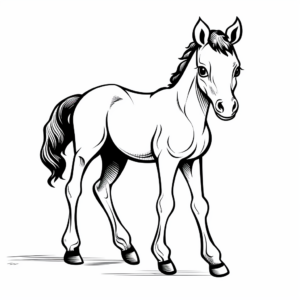 Cute Cartoon Foal Coloring Pages 1