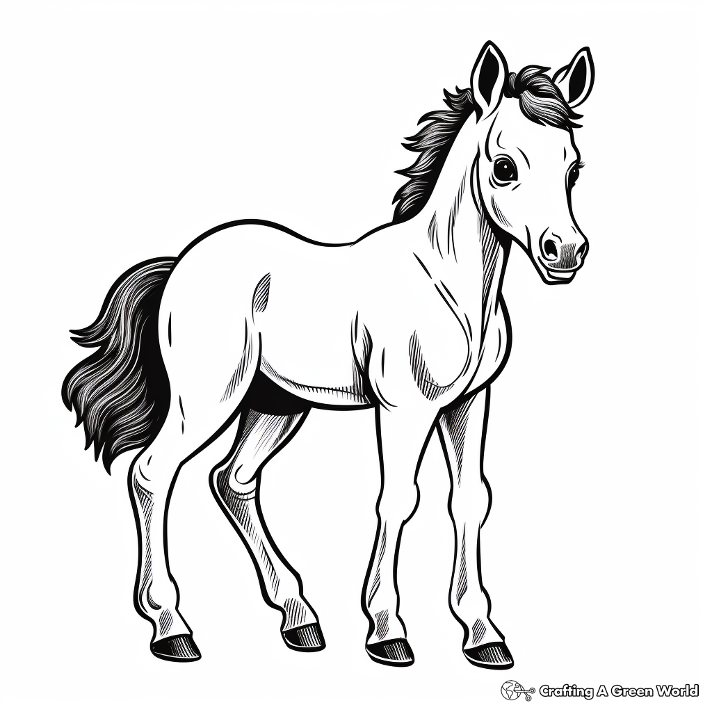 Cute Cartoon Foal Coloring Pages 3