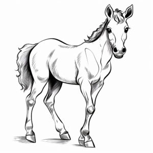 Cute Cartoon Foal Coloring Pages 4