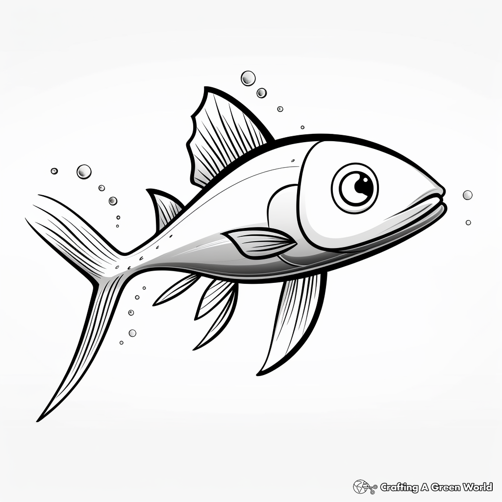 Cute Cartoon Glass Catfish Coloring Pages 1