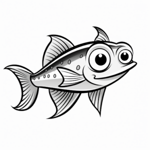 Cute Cartoon Glass Catfish Coloring Pages 3