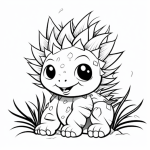 Cute Cartoon Kentrosaurus Coloring Pages for Young Learners 1