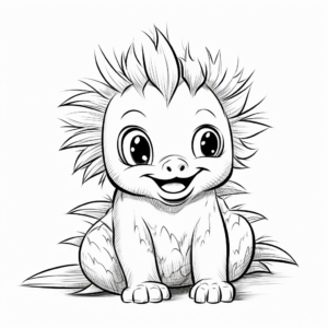 Cute Cartoon Kentrosaurus Coloring Pages for Young Learners 2