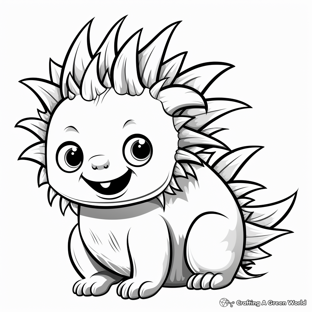 Cute Cartoon Kentrosaurus Coloring Pages for Young Learners 4