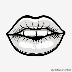 Cute Cartoon Lips Coloring Pages 1