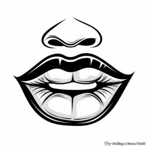 Cute Cartoon Lips Coloring Pages 2