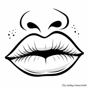 Cute Cartoon Lips Coloring Pages 4