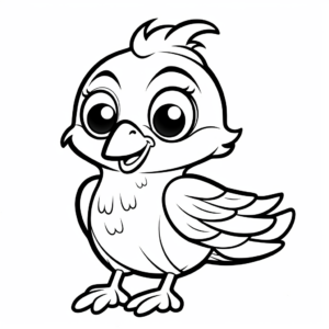 Cute Cartoon Parrot Coloring Pages 4