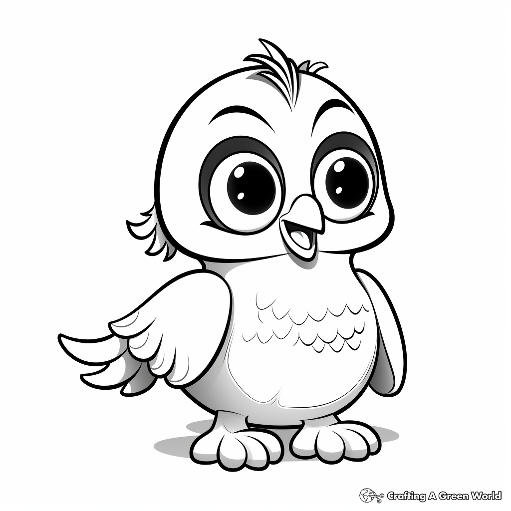 Cute Cartoon Penguin Coloring Pages 1
