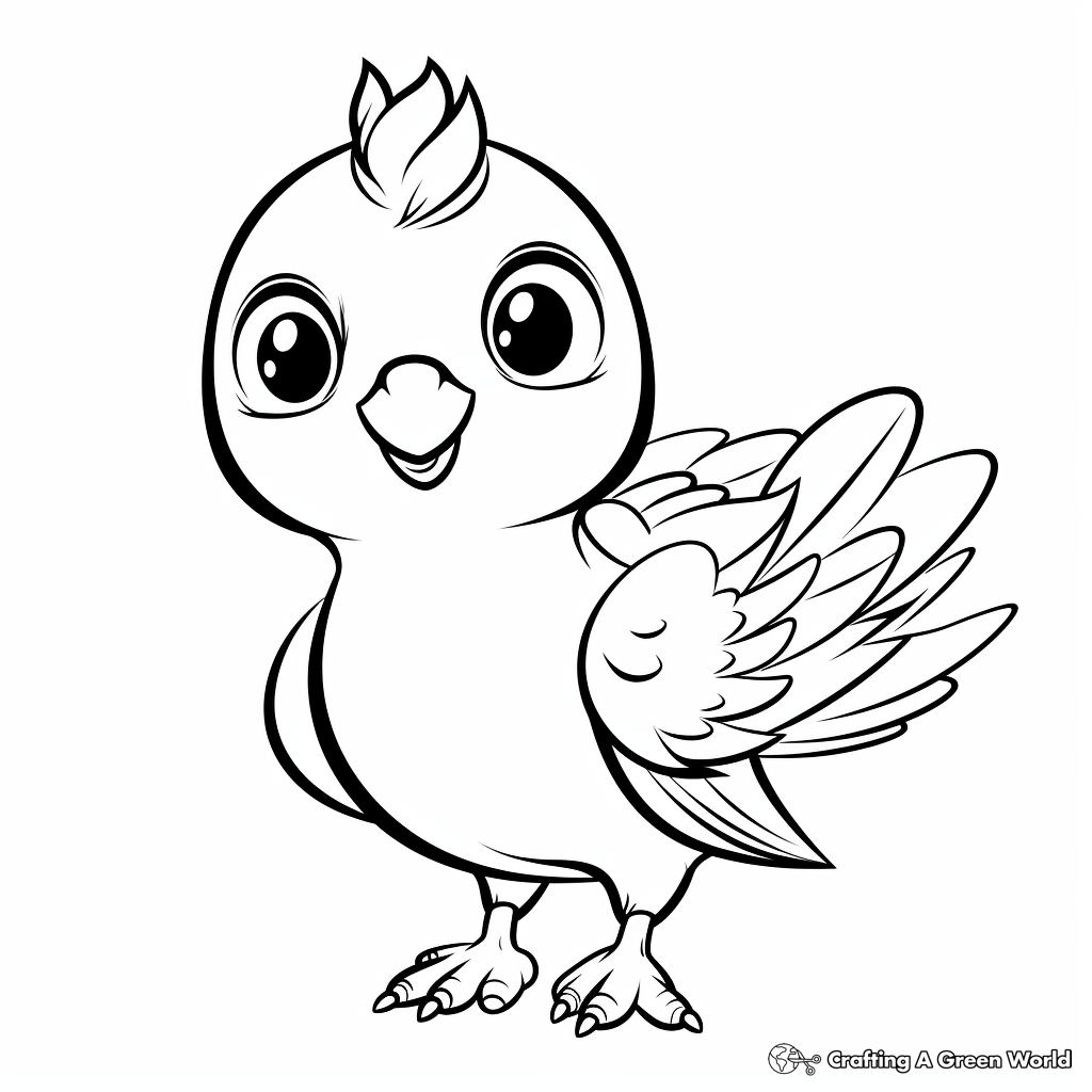 Cute Cartoon Pigeon Coloring Sheets 2