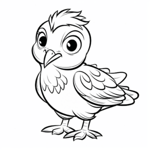 Cute Cartoon Pigeon Coloring Sheets 3