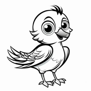 Cute Cartoon Pigeon Coloring Sheets 4