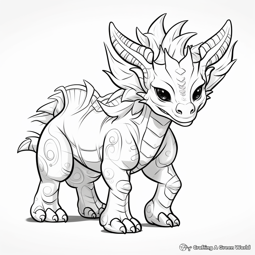 Cute Cartoon Styracosaurus Coloring Pages 2