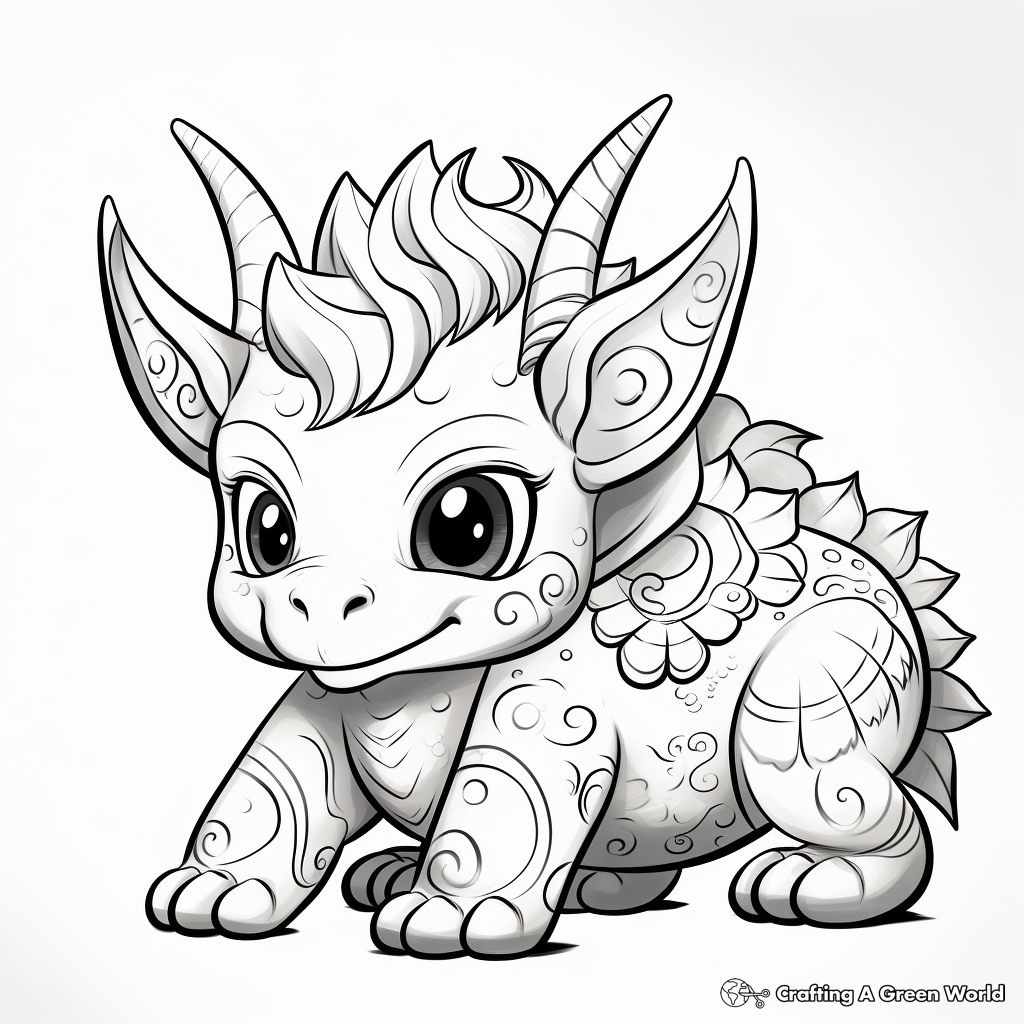 Cute Cartoon Styracosaurus Coloring Pages 3