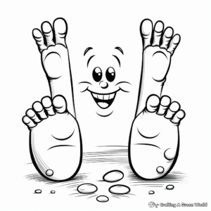 Cute Cartoon Toes Coloring Pages for Children 2