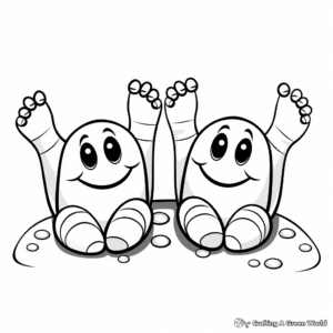 Cute Cartoon Toes Coloring Pages for Children 3