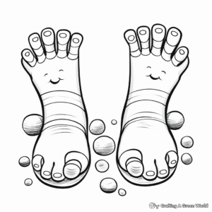 Cute Cartoon Toes Coloring Pages for Children 4
