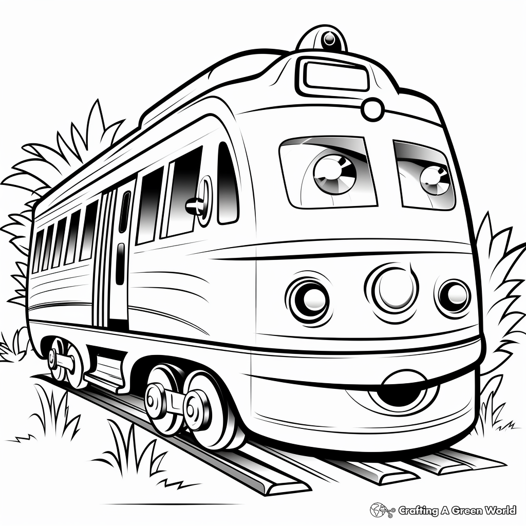Cute Cartoon Train Coloring Pages for Kids 2