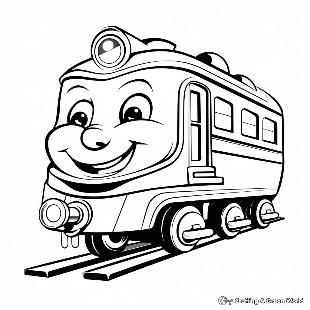 Cute Cartoon Train Coloring Pages for Kids 3