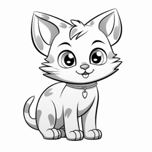 Cute Cat Kid Coloring Pages 3
