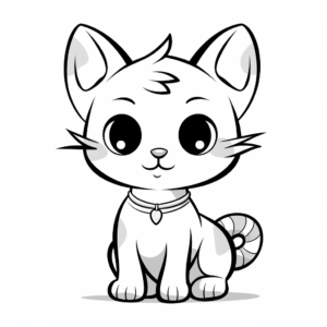 Cute Cat Kid Coloring Pages 4