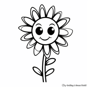 Cute Daisy Flower Coloring Pages for Kids 3