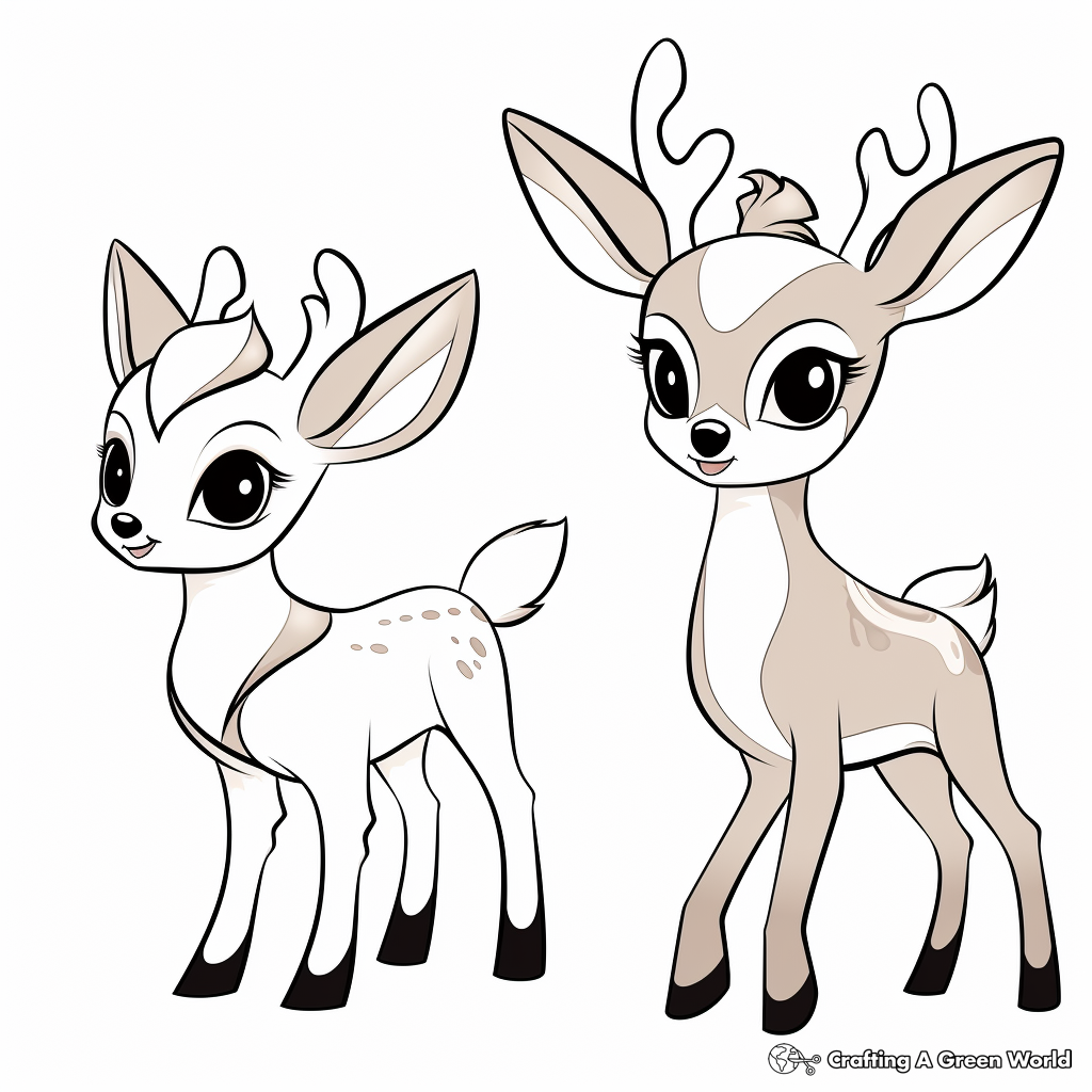Cute Deerling Family Coloring Sheets 1