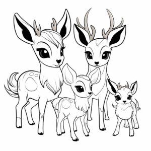 Cute Deerling Family Coloring Sheets 2