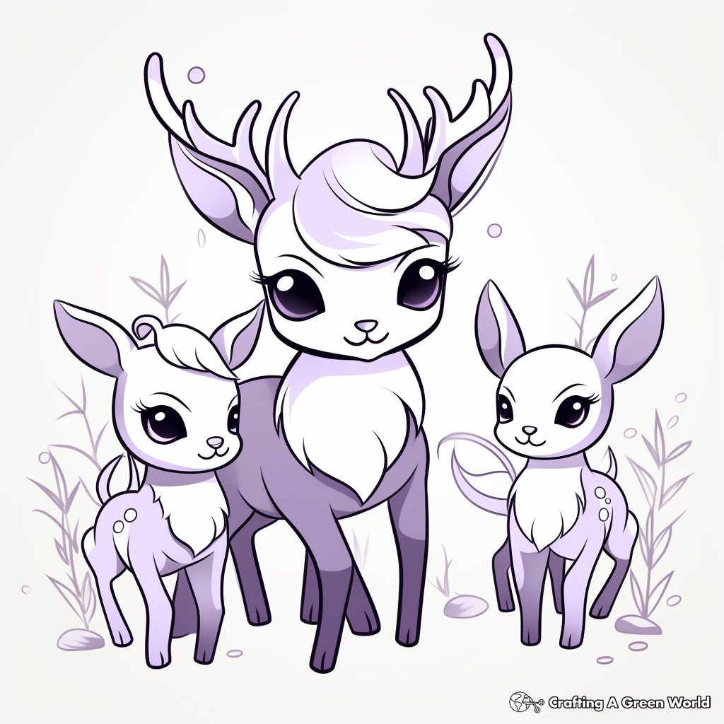 Cute Deerling Family Coloring Sheets 3