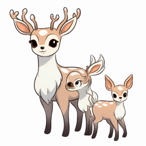 Cute Deerling Family Coloring Sheets 4