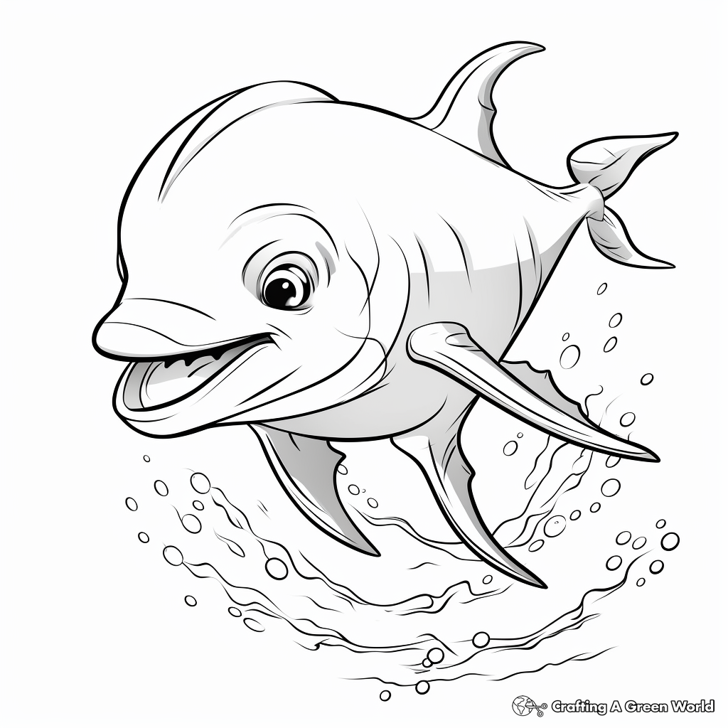 Cute Dolphin Coloring Pages for Kids 1