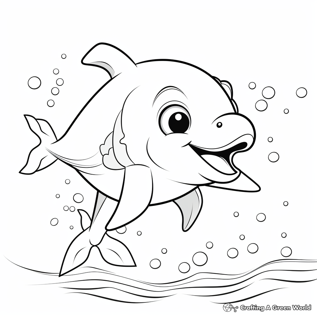 Cute Dolphin Coloring Pages for Kids 2