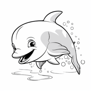 Cute Dolphin Coloring Pages for Kids 3