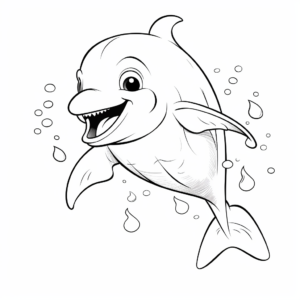 Cute Dolphin Coloring Pages for Kids 4