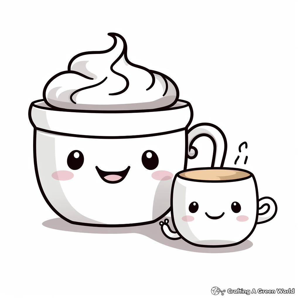 Cute Donut and Coffee Duo Coloring Pages 2